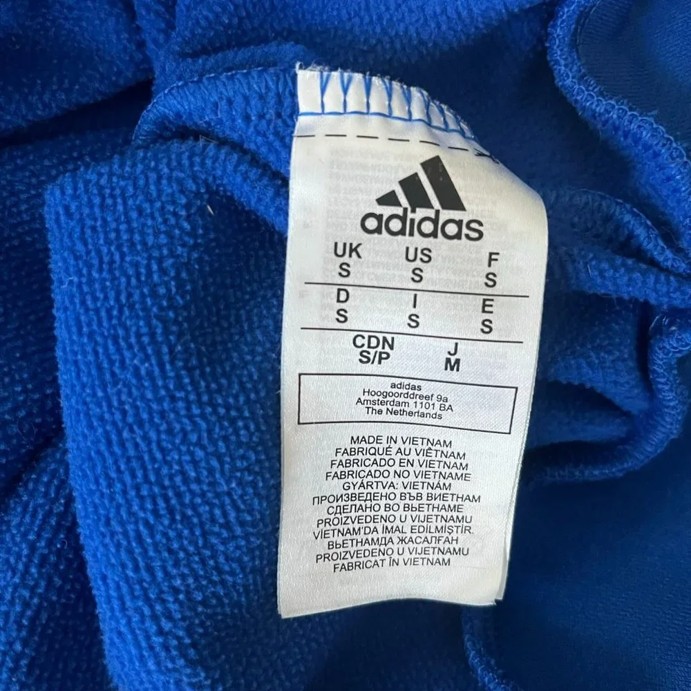 Adidas Men's Blue Fleece Pullover Hoodie Jacket Size S Style GK7388 - Picture 10 of 10